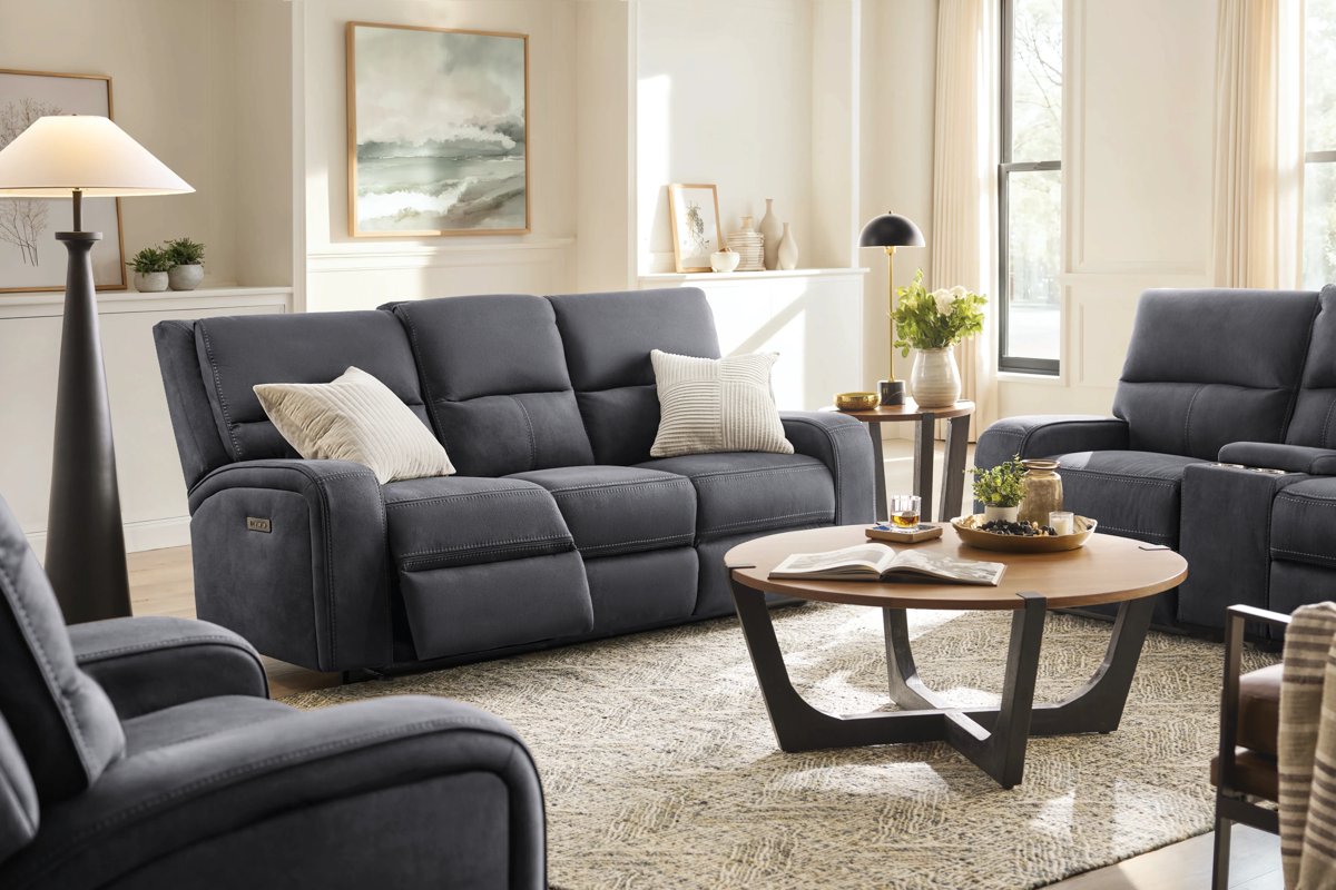 Ironwood Grey Dual Power Reclining Sofa 2