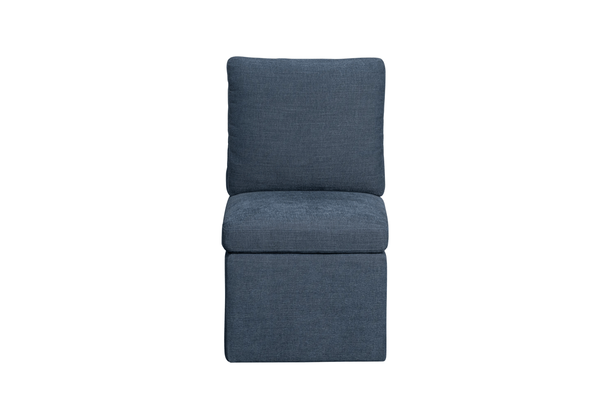 Stages Denim Pillow Back Chair with Castors  1