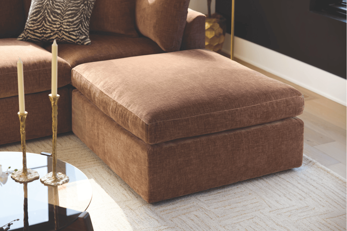 Zander Rust Ottoman by Rowe 4