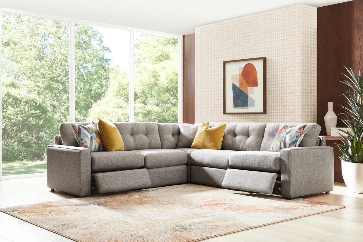 ModularOne Grey 5-Piece Power Reclining Sectional 2