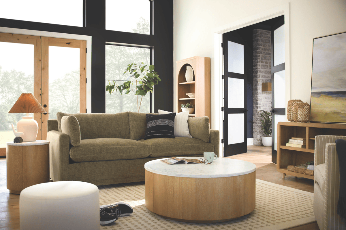 Sylvie Olive Sofa by Rowe 2