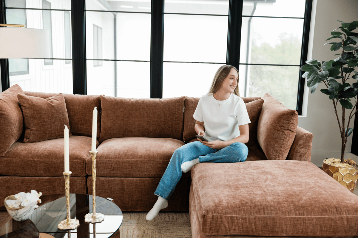 Zander Rust Ottoman by Rowe 5