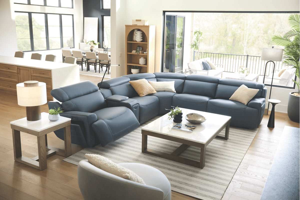 Element Navy Dual Power Reclining 6-Piece Console Sectional  34
