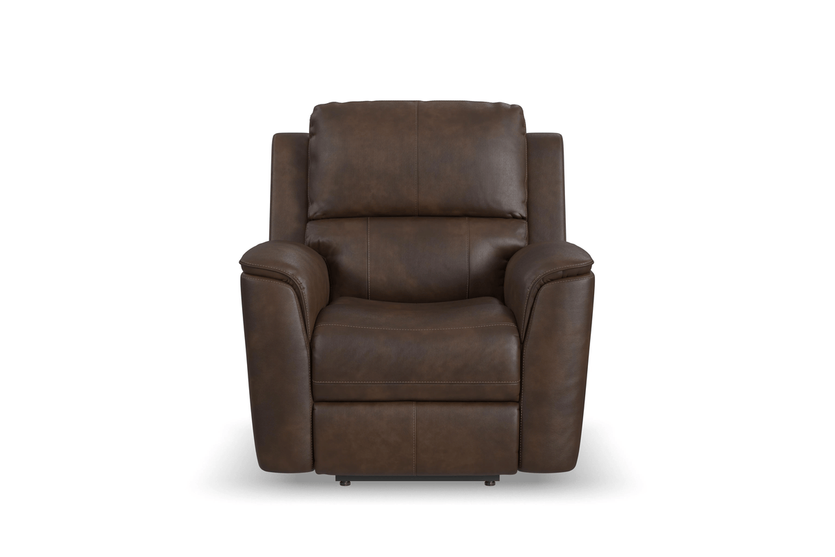 Landry Walnut Leather Triple Power Recliner 1