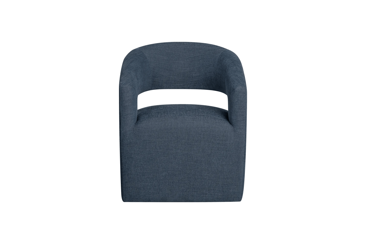 Stages Denim Open Back Curved Chair with Castors  1