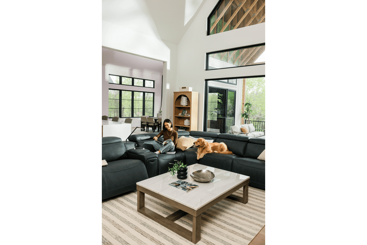 Element Navy Dual Power Reclining 6-Piece Console Sectional  38