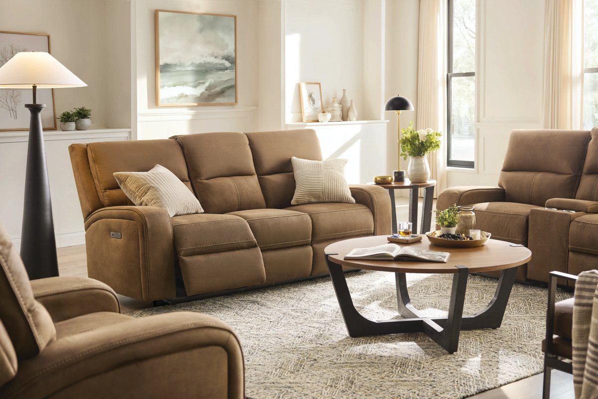 Ironwood Mocha Dual Power Reclining Sofa 2