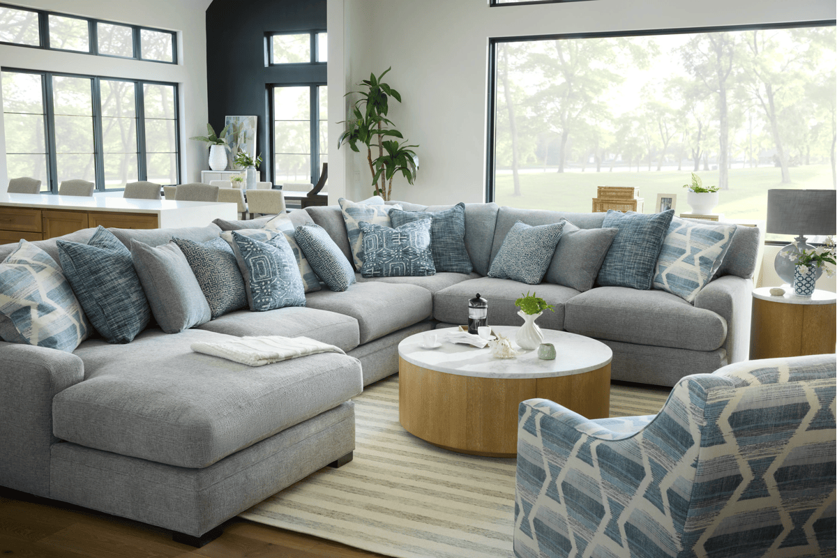 Bulova Silver 4-Piece Sectional with Left-Arm Facing Chaise  1