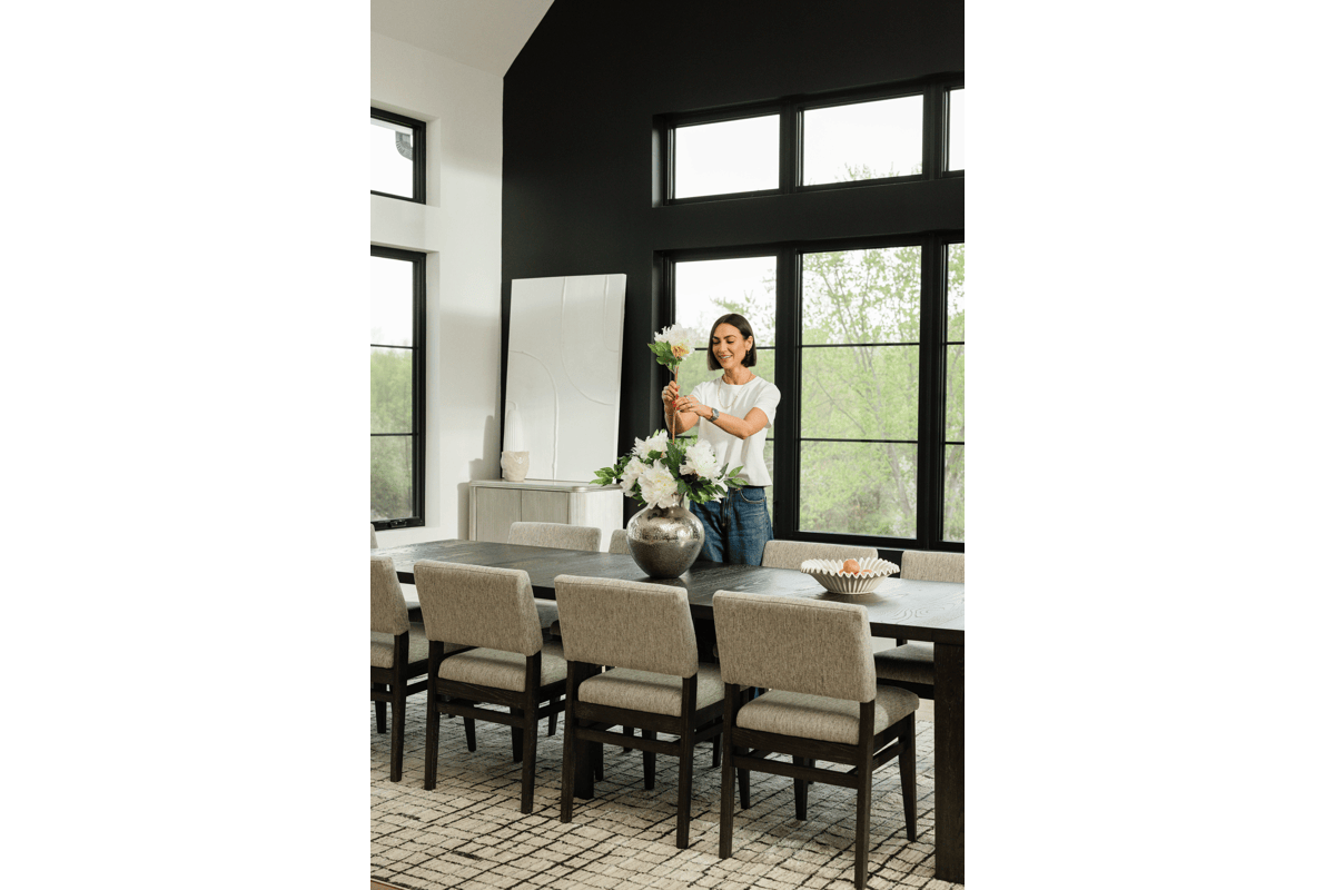 Stages Brown Extendable Table + 5 Leaves + 8 Chairs + Server & Hutch  11