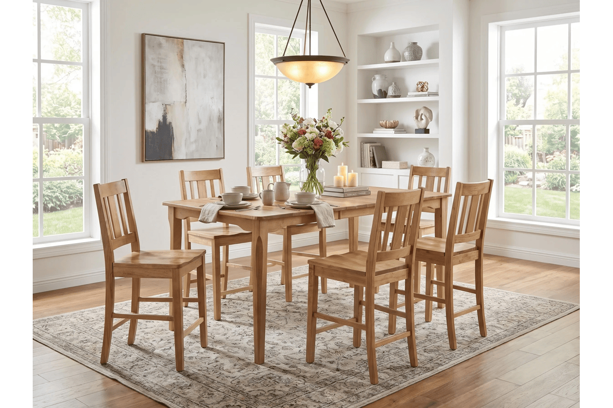 Anni-II Tan Extendable Counter Table + 4 Stools 1