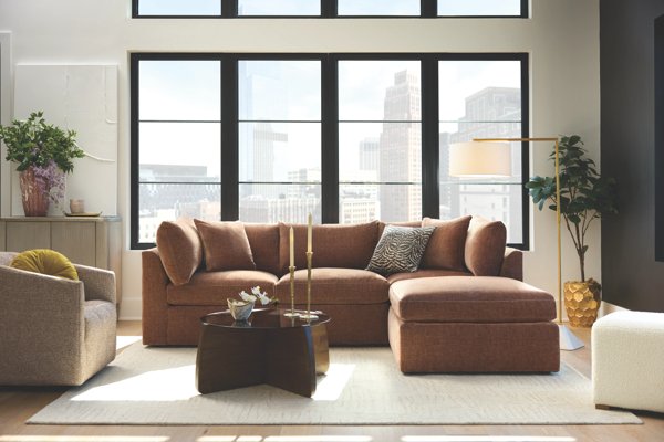 Zander Rust 4-Piece Sectional by Rowe