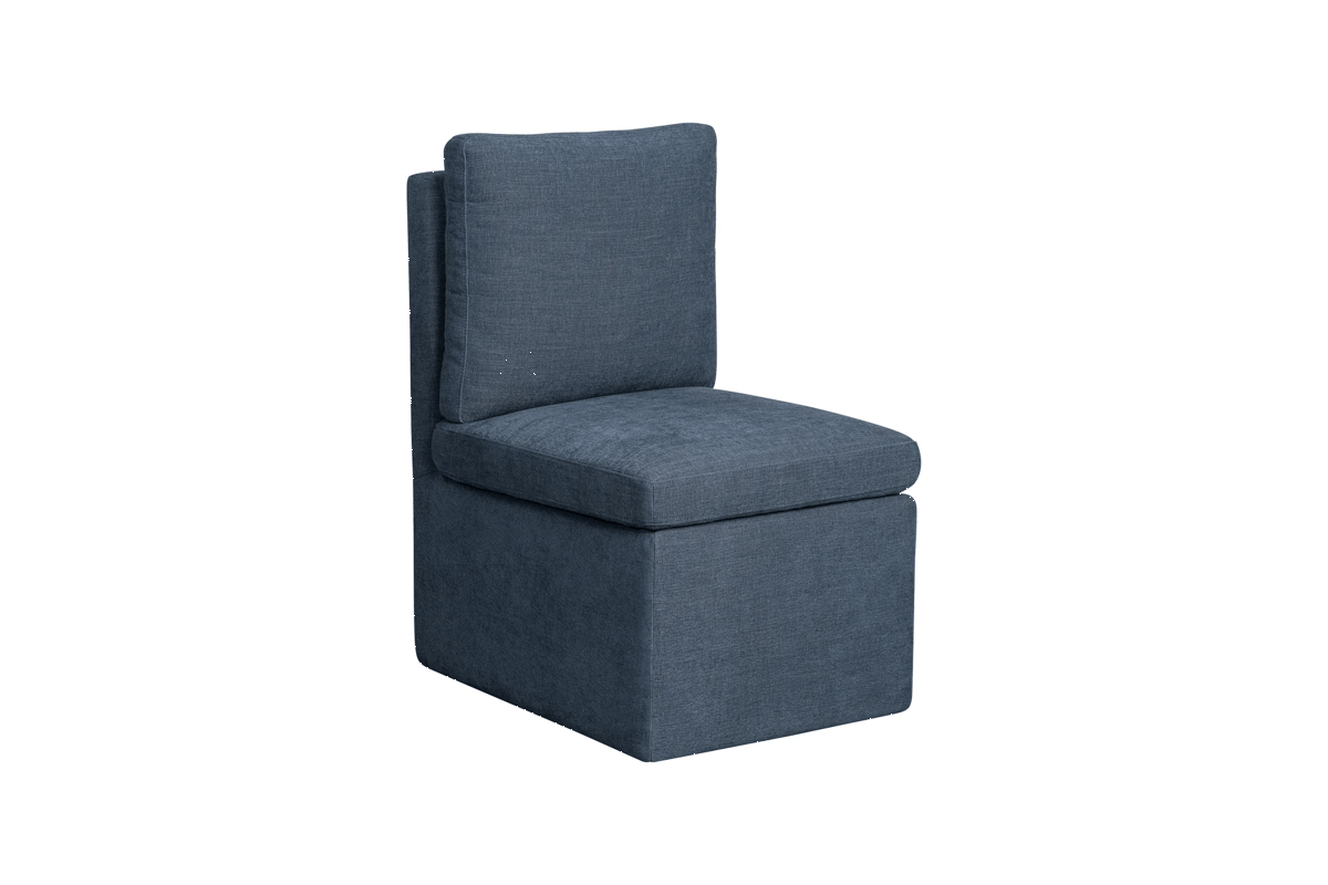 Stages Denim Pillow Back Chair with Castors  2