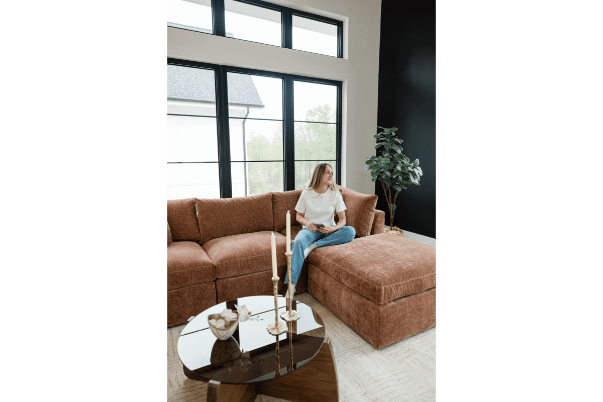 Zander Rust 4-Piece Sectional by Rowe 15