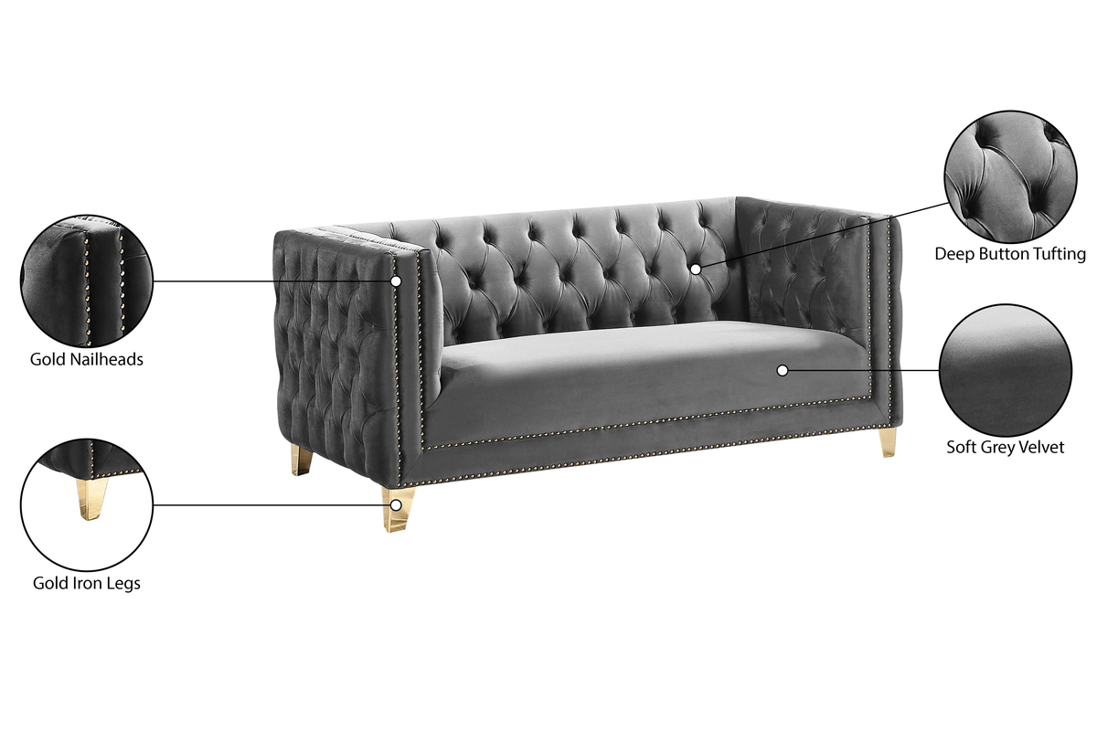 Dara Grey Loveseat 5
