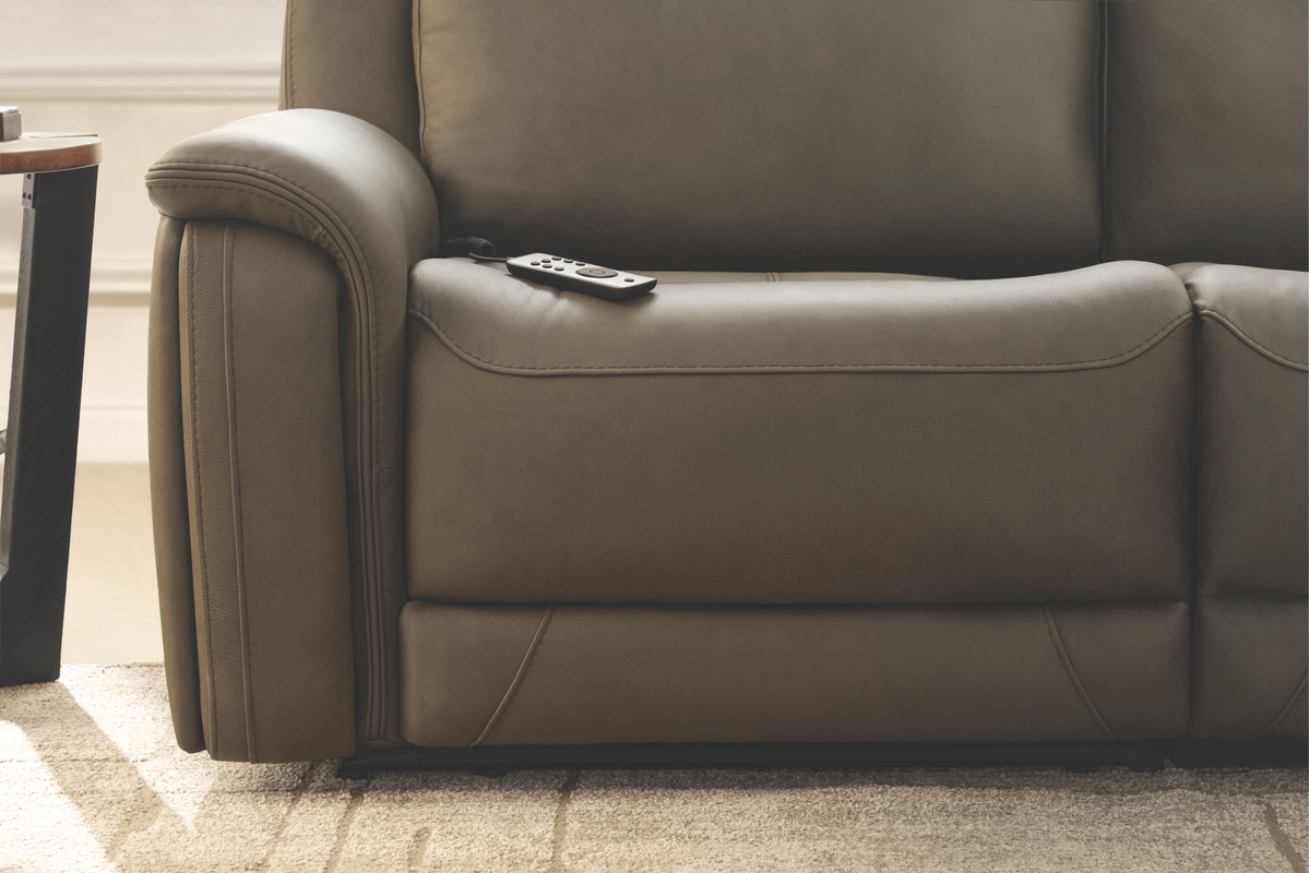 Meridian 6-Piece Dual Power Reclining Leather Sectional with Heat & Massage 23