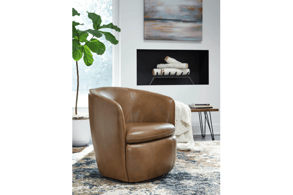 Brown Leather Swivel Chair