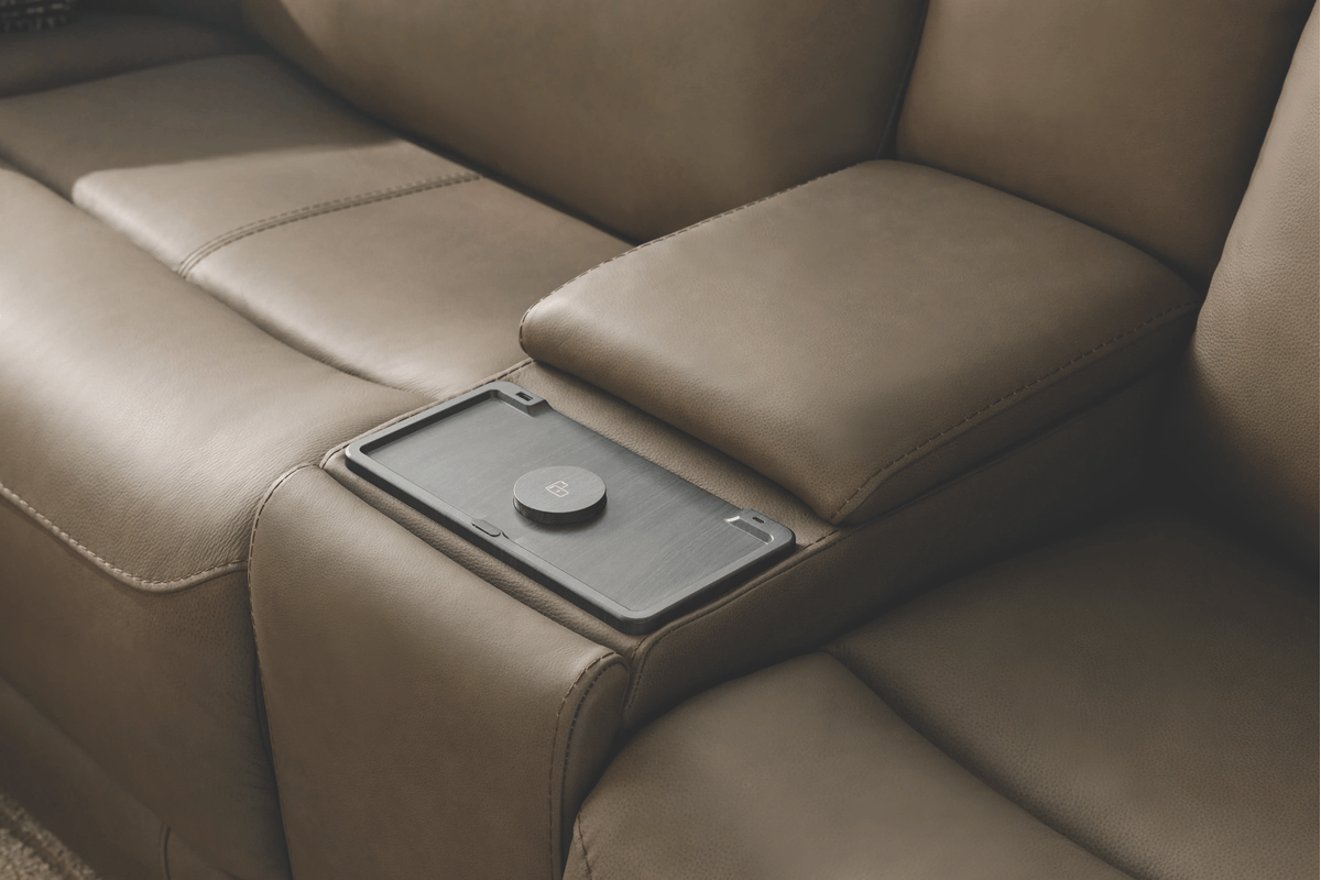 Meridian 6-Piece Dual Power Reclining Leather Sectional with Heat & Massage 19