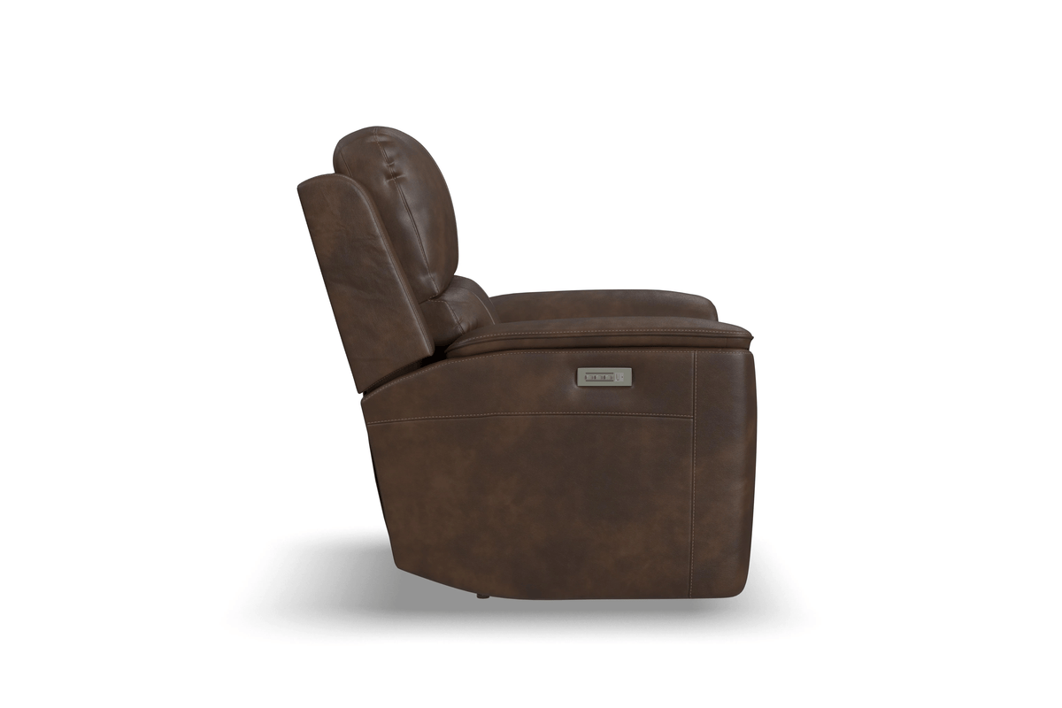 Landry Walnut Leather Triple Power Recliner 3