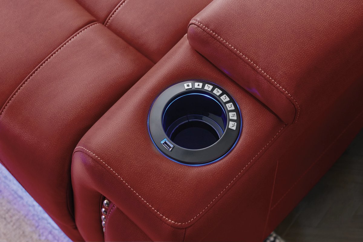 Theory Red Triple Power Recliner 14
