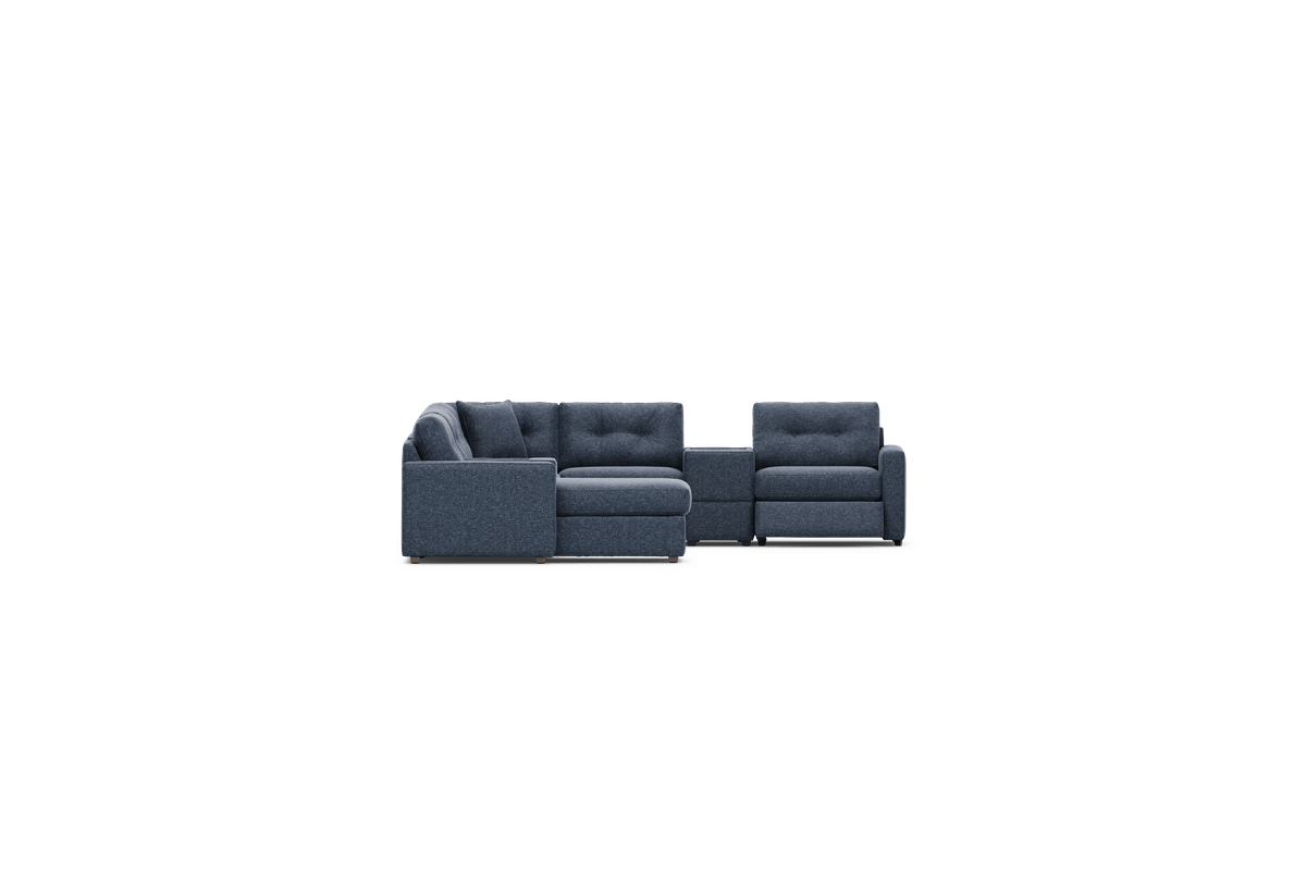 ModularOne Blue 8-Piece Power Reclining Sectional with Left Arm Facing Chaise 5