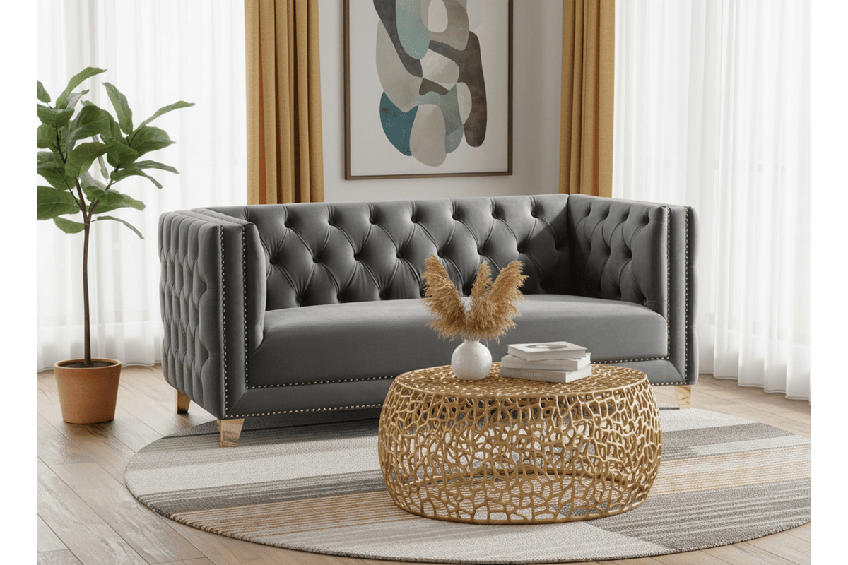 Dara Grey Loveseat 3