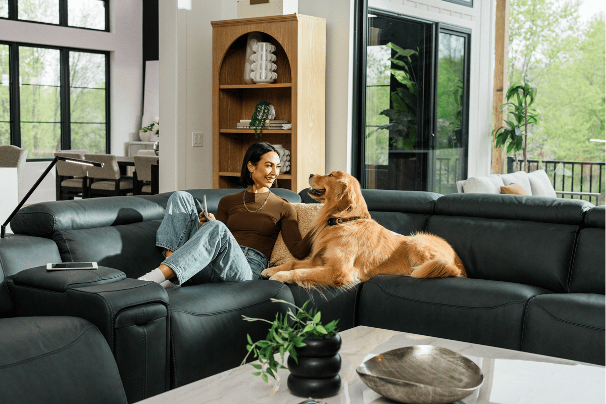 Element Navy Dual Power Reclining 6-Piece Console Sectional  37