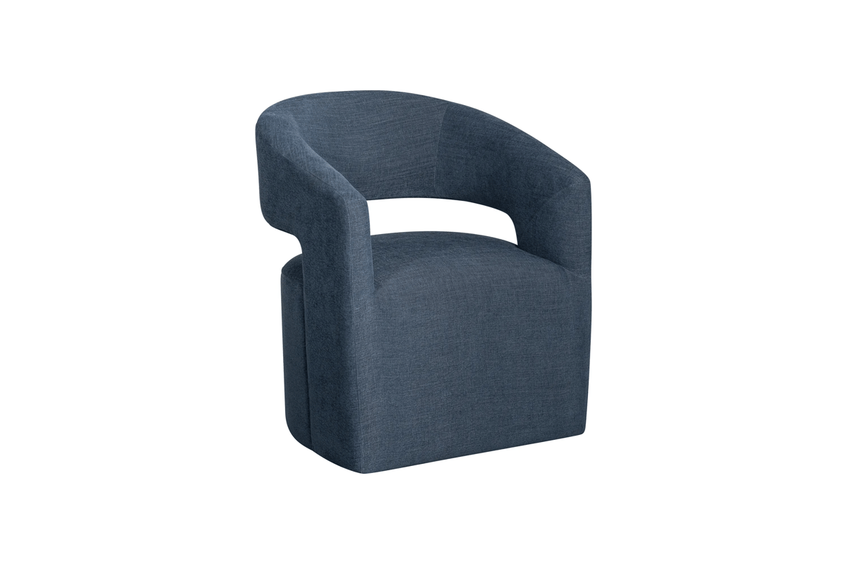 Stages Denim Open Back Curved Chair with Castors  2