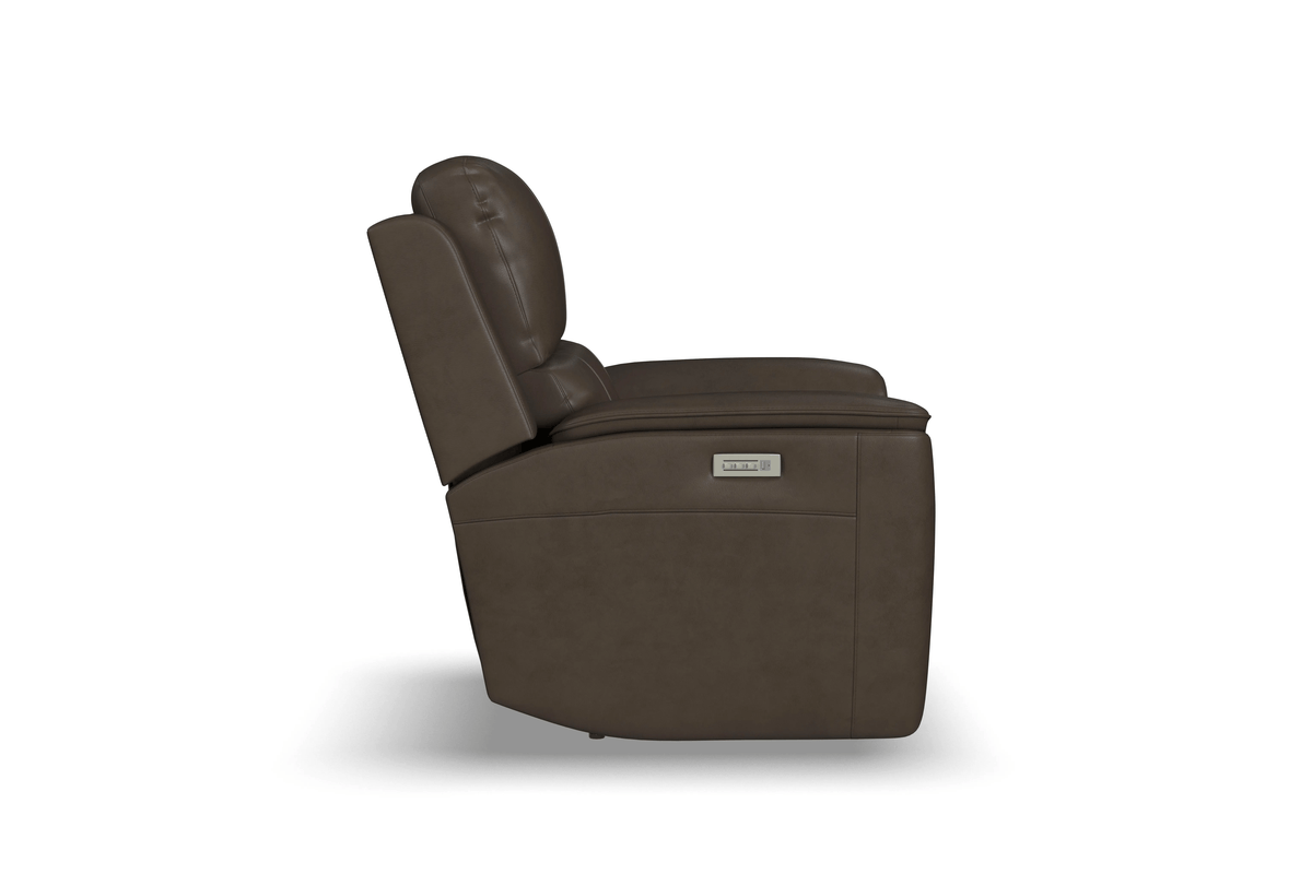 Landry Grey Leather Triple Power Recliner 3