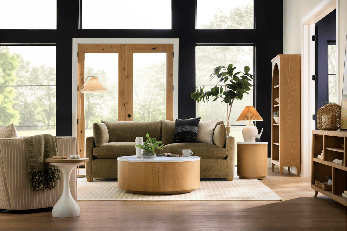 Sylvie Olive Sofa by Rowe 11