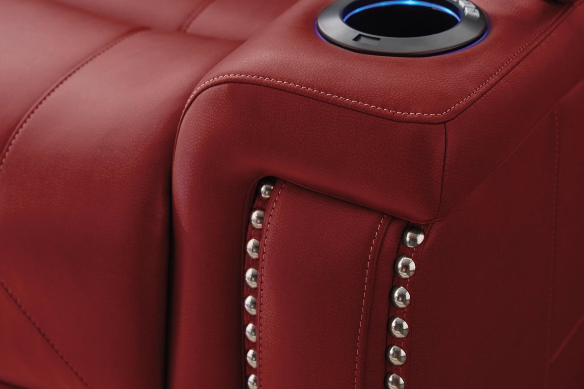 Theory Red Reclining Console Loveseat 15
