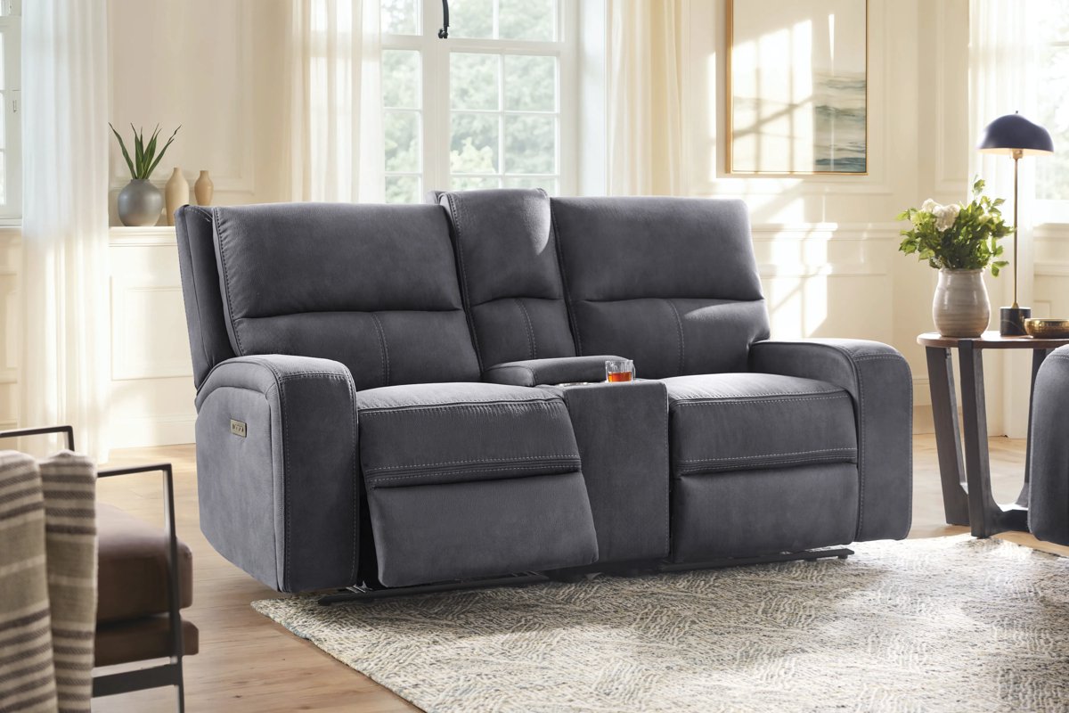 Ironwood Grey Dual Power Reclining Console Loveseat 2