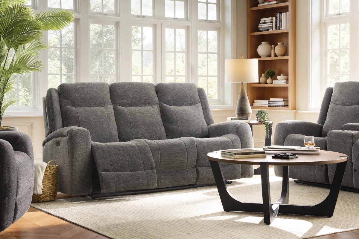 Valor Grey Power Reclining Sofa  2