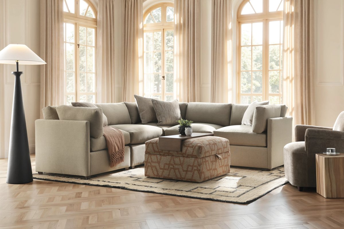 Larkin Green 5-Piece Sectional by Norwalk Furniture  2