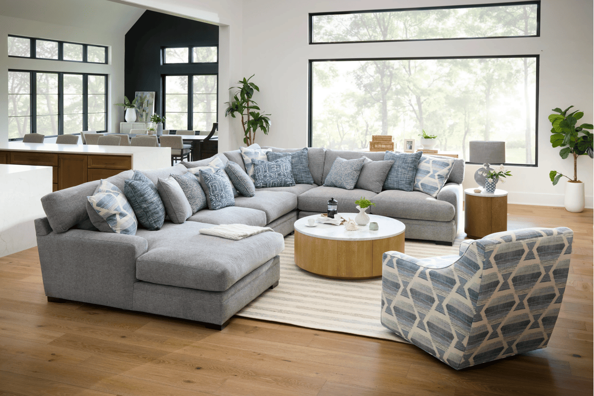Bulova Silver 4-Piece Sectional with Left-Arm Facing Chaise  17