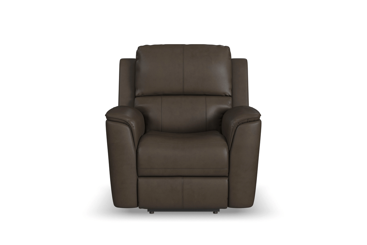 Landry Grey Leather Triple Power Recliner 1