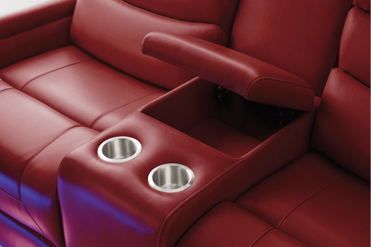 Theory Red Reclining Console Loveseat 16