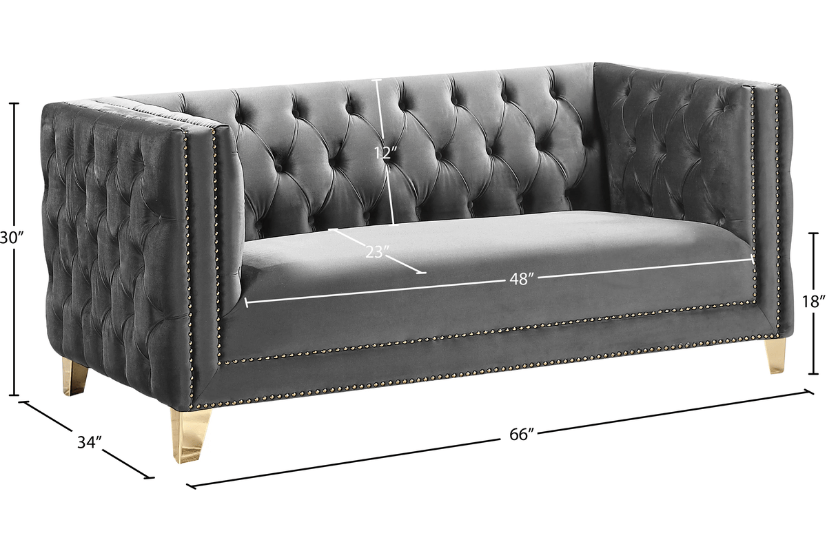 Dara Grey Loveseat 6
